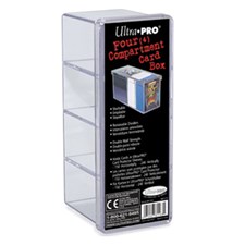 4-Compartment Clear Card Box (Up to 240 Cards)