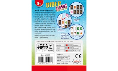Biber Gang, d ab 8 Jahren, 2-6 Spieler, Kartenspiel, Dauer 15 Min.