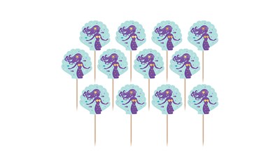 24 Partypicks Mermaid Wishes 9cm