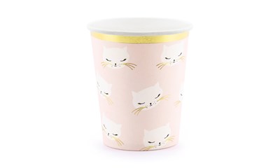 6 Becher Kätzchen 200ml aus Karton