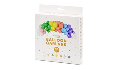 Balloon Girlande Regenbogen 2m mit 60 Ballons