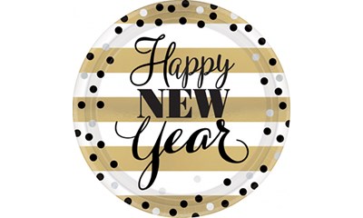 8 Teller Happy New Year 23cm