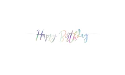 Girlande Happy Birthday 62cm irisierend