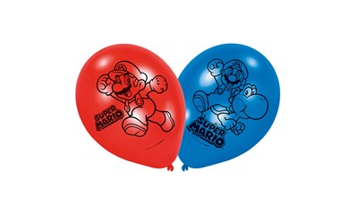 6 Latexballone Super Mario 22,8cm