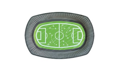 6 Teller Kicker Party 24x16cm