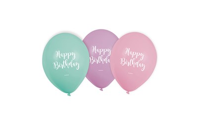 6 Ballone Happy Brthday Pastel