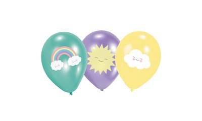6 Ballone Rainbow & Cloud 28cm