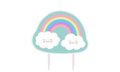 Geburtstagskerze Rainbow & Cloud