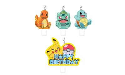 4 Mini-Figurenkerzen Pokemon