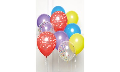 DIY Ballon-Set Happy Birthday Regenbogen mit 10 Ballons