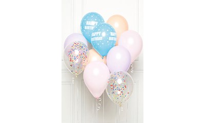 DIY Ballon-Set Happy Birthday Pastel mit 10 Ballons