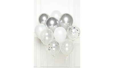 DIY Ballon-Set Silber mit 10 Ballons