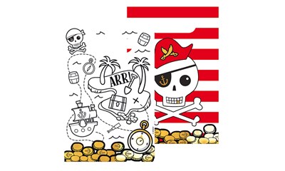 8 Papiertüten Pirates Map Papier