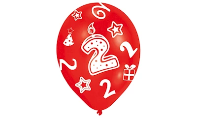 6 Ballone ass. Zahl 2 27.5cm