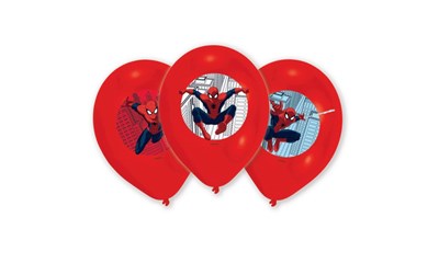 6 Ballone Spiderman farbig 28cm