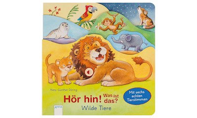 Hör hin! Wilde Tiere mit 6 Tierstimmen, 18x19 cm, Pappbuch, 12 Seiten, ab 2+