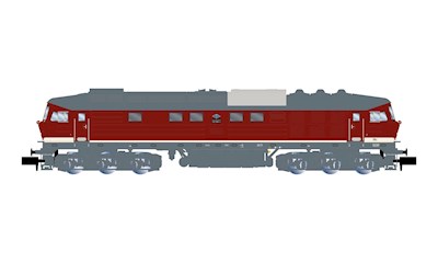 DR dieselelektrische Lokomotive 132 089-4 rot mit graum Dach Ep. IV DCS