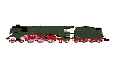DR Dampflokomotive Baureihe 18 201 Kohletender grün ohne Zierlinie Ep. III