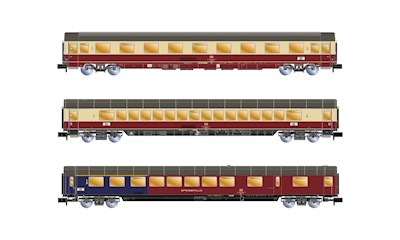 DB 3-teiliges Set TEE Rembrandt 1x Speisewagen ARmz217 + 1x Apmz122 + 1x Avmz20