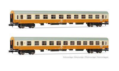 DR 2-teil. Städteexpress Personenwagen 1. und 2.Klasse orange/beige Ep. IV