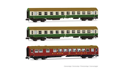 DR Wagen-Set 2 OSShD Typ B  1x WR + 2x B  grün/beige  Ep. IV