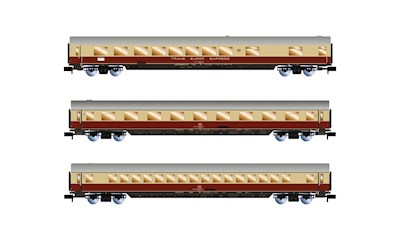 AKE Rheingold-Set 2 1x Speisewagen ARmh217 + 1x 1. Klasse Wagen Avmz + 1x Wagen