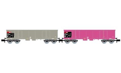 SBB 2 Hochbordwagen Eoas grau und pink mit Schrott
