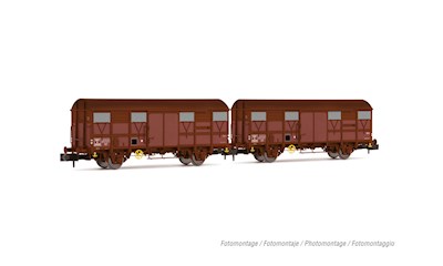 SNCF 2er-Set 2-achsiger gedeckter Güterwagen Kv Pe