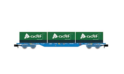 RENFE 4-achsiger Containertragwagen mit 3 x 20' AD