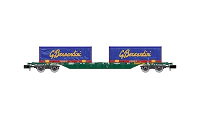 FS CEMAT 4-achsiger Sgnss Containertragwagen grün