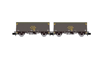 RENFE 2er-Set 2-achsiger gedeckter Güterwagen J300
