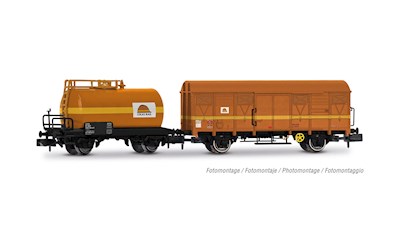Colas Rail 2-teiliges Set bestehend aus einem 2-achsiger Kesselwagen und einem g