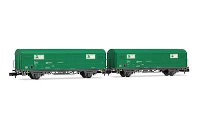 RENFE 2-teiliges Set JPD-Wagen TEM grün Ep. V