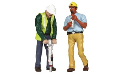 G-Scale Figur Gleisarbeiter mit schwerem Gerät