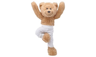Yoga Bär, d bewegliches Kuscheltier, 32 cm, weicher Plüsch, ab 0 Jahren
