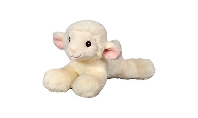 Eco Lamm 23 cm liegend aus recycelten PET-Flaschen, weicher Plüsch, ab 0 Jahren