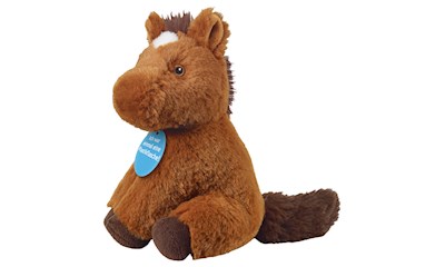 Eco Pferd 20 cm sitzend aus recycelten PET-Flaschen, weicher Plüsch, ab 0 Jahren