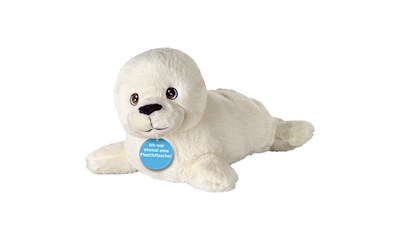 Eco Seehund 33 cm liegend aus recycelten PET-Flaschen, weicher Plüsch, ab 0 Jahr