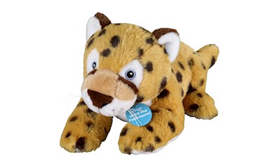 Eco Leopard 25 cm liegend aus recycelten PET-Flaschen, weicher Plüsch, ab 0 Jahr