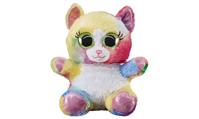 Lashy Katze bunt 15 cm Kuscheltier, Glitzeraugen, weicher Plüsch, ab 0 Jahren