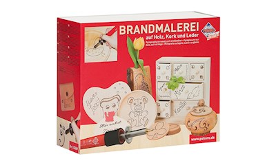 Holzbrennset 13tl. Brandmalerei für Holz, Leder, Kork etc., mit Anleitung