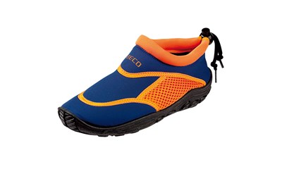 Surf- Badeschuh Kinder blau 22 blau/orange, aus Neopren mit Netzeinsatz, Gummiso