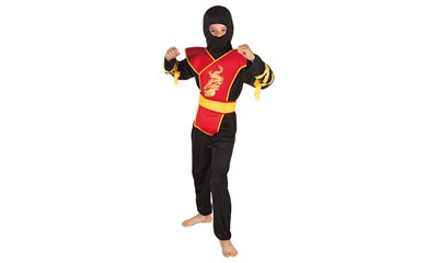 Ninja Master, 7-9 Jahre 5-teilig, Kapuze, Shirt, Hose, Gürtel, Rüstung