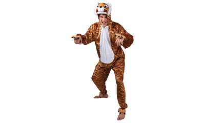 Tiger-Overall Unisex Einheitsgrösse, L: 180 cm, mit Kopfbedeckung