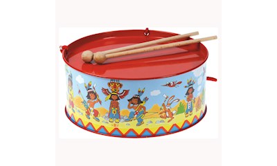 Blechtrommel Indianer20 cm, mit 2 Schlägeln,ab 3 Jahren