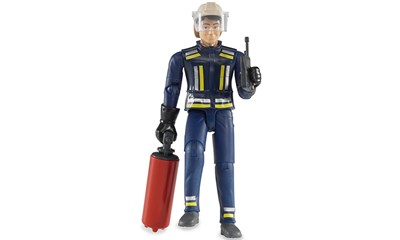 Feuerwehrmann mit Helm Handschuhen und Zubehör Grösse: 10.7 cm, bWorld