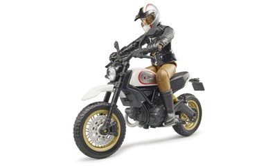 Ducati Scrambler Desert Sled mit Fahrer