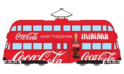 Coca Cola Double Decker Tram - Open Happiness