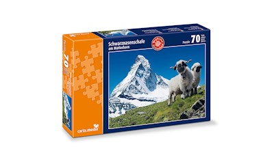 70 Teile Puzzle Schwarznasenschaffe beim Matterhorn
