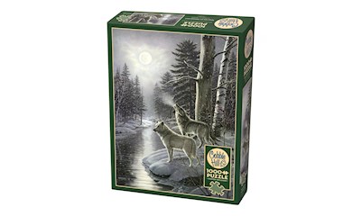 Wölfe im Mondschein